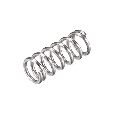 sourcing map 20Stk Druckfeder 304 Edelstahl 12mm Außendurchmesser 1,6mm Kabelgröße 16,5mm komprimierte Länge 30mm freie Länge 63,2N Tragfähigkeit Silber Cover