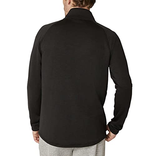 Eddie Bauer Quarter Zip Pullover Men, Fleece Jacket Men, Grid Fleece Mens Pullover, Mens Shirts Jacket with Chest Pocket - Black Small2