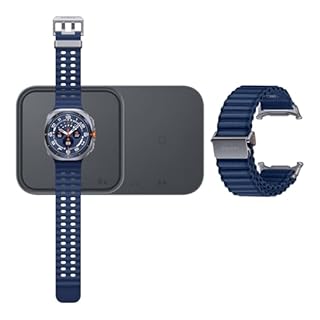 Samsung Galaxy Watch Ultra (2025), AI Smart Watch, Marine Band, Titanium Casing, Cushion Design, Quick Button, 47mm, LTE, Titanium Blue, 3 Year Extended Warranty (UK Version)