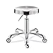 TiiM Siodełko kosmetyczny stołek na kółkach stołek warsztatowy regulowana wysokość ze srebrnym siedziskiem ze stali nierdzewnej, wspierana waga 160 kg do biura kosmetyczki stołek dla kosmetyczki fryzjera Atelier-3_TYPE