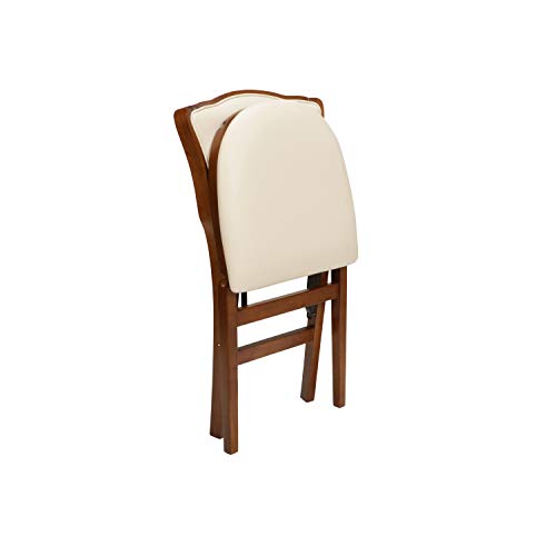 Stakmore French Upholstered Back Folding Chair Finish, Set Of 2, Fruitwood #TOP2