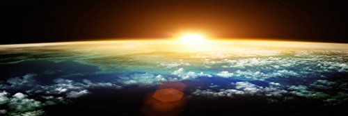 Artrend Wall Posters Earth Space Sunrise Science Landscape Panoramic Picture for Christmas Decoration Gift 16x48 Unframed Shipped Rolled