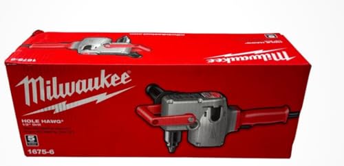 MILWAUKEE'S Right Angle Drill, 1/2 In, 300/1200 RPM,Black, Red and Silver (1675-6)