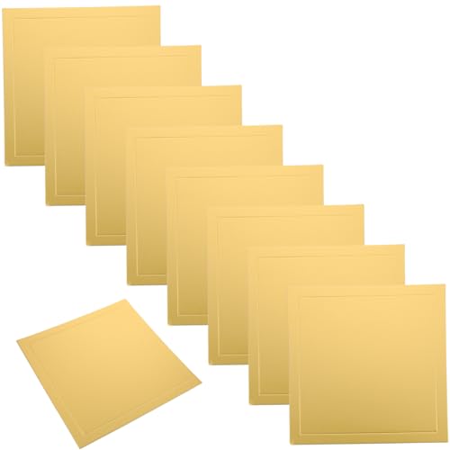 OUNONA 10pcs Square Cake Board Sturdy Cardboard Base for Birthday Cakes for Decorating and Presenting Pastries at Events