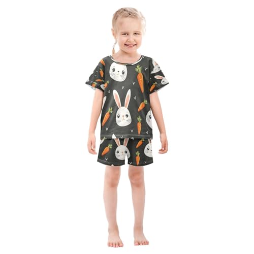 senya Short Sleeve Pajamas Sets Summer Cotton Sleepwear Face Rabbit Orange3