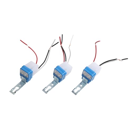 JoyousMall Paquete de 3 interruptores de sensor de luz fotocélula, CA 110 V, 10 A, controlador de encendido y apagado automático para calle, jardín, carretera, granja, parque, iluminación exterior