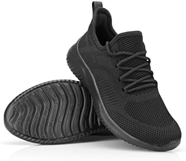 Slip On Sneakers for Women-Fashion Sneakers Walking Shoes Non Slip Lightweight Breathable Mesh Running Shoes Comfortable All Black 8.5 | Image 2