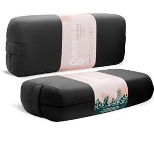 Gurus Super Soft & Firm Yoga Bolster Pillow – Lightweight, Easy to Carry with Handles – Rectangular, Machine Washable Cover