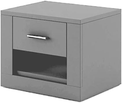 Modern Bedroom Bedside Cabinet ARTI in Black/Grey/White/Oak Shetland sold by Arthauss (Grey Bedside)