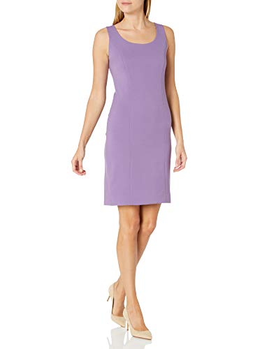 Tahari ASL Women's Sleeveless Sheath Dress, Dusty Violet, 14