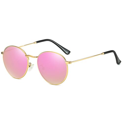 Lunettes de soleil rondes MUTYNE rose miroir parfaites pour vos sorties à la plage