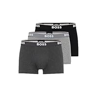 Hugo Boss Men's Trunk 3 Pack, Grey/Charcoal/Black, Medium