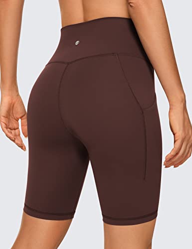 CRZ YOGA Shorts de Ciclismo Feminino Butterluxe 8 Polegadas - Shorts de Yoga Cintura Alta Bolsos Lat