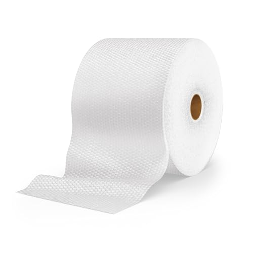 Image of Duck Brand Small Bubble Cushioning Wrap for Fragile Moving & Shipping, 350 ft Packing Wrap for Extra Protection in Boxes & Mailers, Clear Roll, Moving Supplies, Perforated Every 12 in