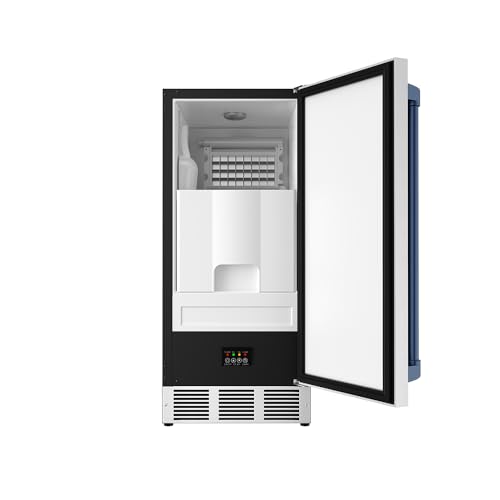 Image of 15 Inch Undercounter Built-in /Freestanding Ice Maker in Stainless Steel /Blue | Gordon Ramsay Series