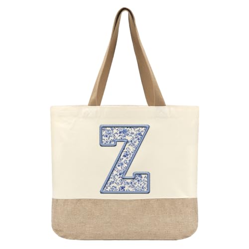 Bolso Tote de Lona Inicial Monograma Personalizado Mujer miniatura 1