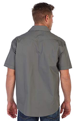 Gioberti Mens Casual Western Solid Short Sleeve Shirt with Pearl Snaps3