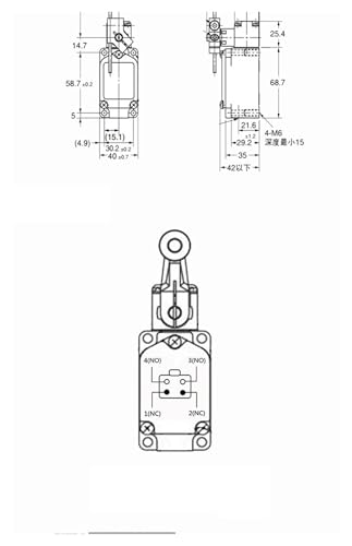 Interruptor de límite WLCL-N con varilla ajustable para control de maquinaria 3