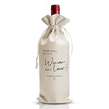 DOI-LANEE Lawyer Graduation Gift For Her Women Sister Lawyeress, College Graduation Party Decoration, Passing The Bar Exam Gift, Reusable Linen Wine Bag, Pairs Well With A Woman In Law