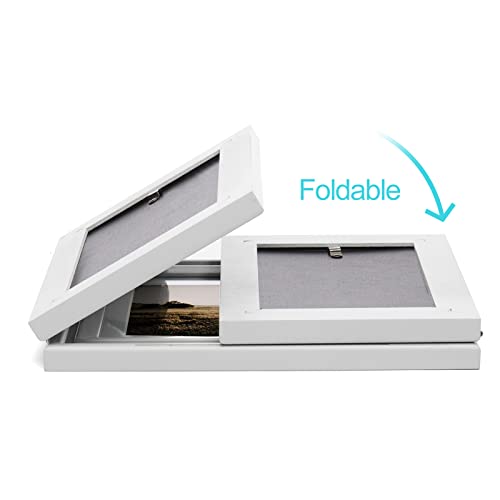 Wisadd 3 Vertical Horizontal 4X6 And 5X7 Picture Frames Hinged Wood Folding Photo Frames With Real Glass Front Fit For Desktop Or Tabletop, White Xbai-V46H75V46 #TOP1