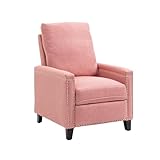 MOONMISS Modern Recliner Chairs Comfortable Lounge Chair with Side Pockets, Adjustable Back, Single Sofa Home Theater Seating for Living Room, Bedroom, Apartment, Pink