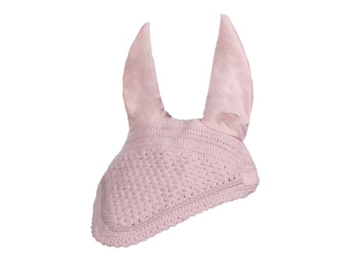 Bonnet anti-mouches HKM Daphne rose clair protection oreilles cheval anti insecte