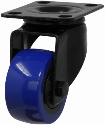 Blue Diamond TPU Wheel Caster, 2-In. D, Double Ball Bearing Swivel, 135-Lb. Load