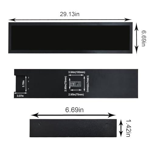 Image of VSDISPLAY 28'' Advertising Display 1920x360 IPS Stretched Bar LCD Monitor | Support Split Screen,USB Input Auto Copy Autoplay, for Supermarket Exhibition Store Digital Signage