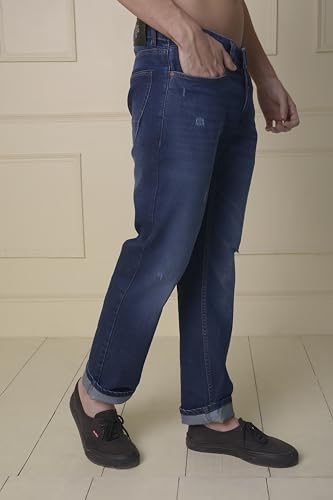 Image of i'sol Men's Stylish Straight Fit Cotton Blend Stretchable Jeans