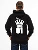 Gift Hub Printed Pullover King and Queen Hoodies - Friends and Couple Hoodies, Casual Fit That Will Have You Feeling Relaxed And Comfy, Multi-colors, Single Piece Sports Grey/Black King Large (L) #4