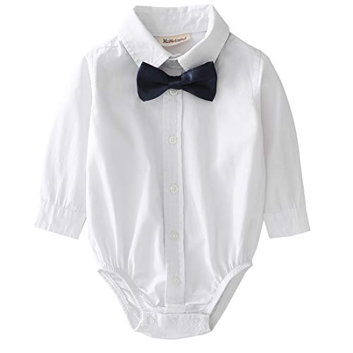 Image of MOMOLAND Infant Baby Boys Woven Button Up Bodysuit Shirt