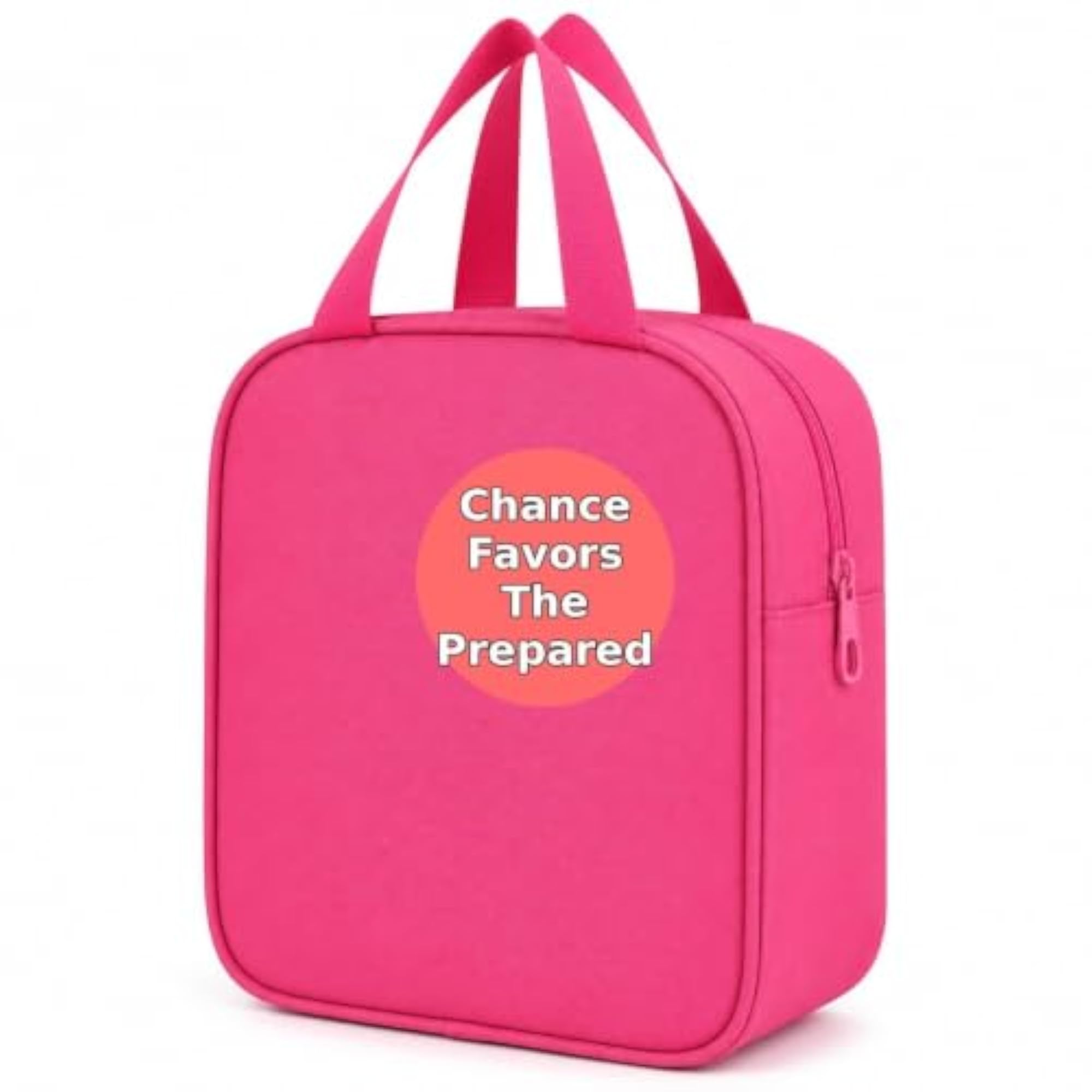 Stylish Portable Lunch Bag with Front Pocket and Zipper Closure