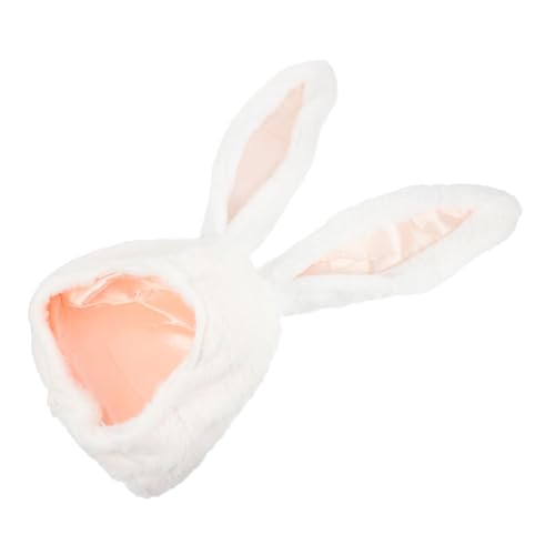 COSMEVIVI 1個 ウサギのかぶりもの 女性用ウィッグキャップ 豪華な楽しい動物の帽子 の服装 イヤーキャップ 豪華な の耳の帽子 うさ耳帽子 ハット ぬいぐるみ 白い