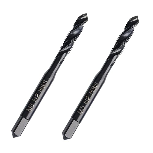 LWCUSNJ 2pcs M5 x 0.8 Spiral Flute Thread Tap,M2 HSS Nitriding Coated,Metric Machine Threading Tap (M5 x 0.8)