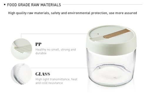 Image of HOMIES Kitchen Airtight Storage Jars Glass Moisture-proof Storage Box Grain Kitchen Storage Containers Canister, 500 ml (1 PC)