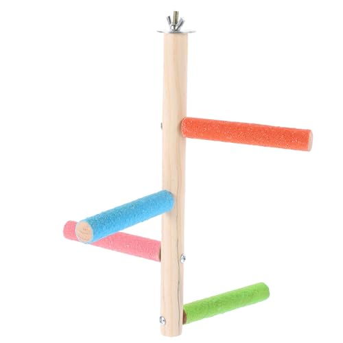 POPETPOP Natural Wood Bird Perch Stand Durable Cage Perch Accessories for Cockatiel Parrots Easy Installation Great for Exercise and Playtime Present for Bird Lovers