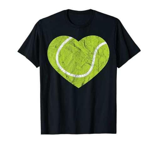 Vintage Tennis Corazón Regalo Retro Jugador Día de San Valentín Camiseta