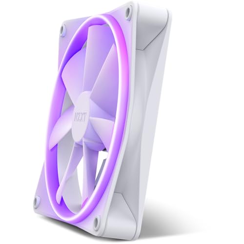 Image of NZXT F140 RGB Fan - Advanced Lighting Customization, Single (Controller Required, Not Included) - 140mm, 14 x 14 x 2.6 cm, White