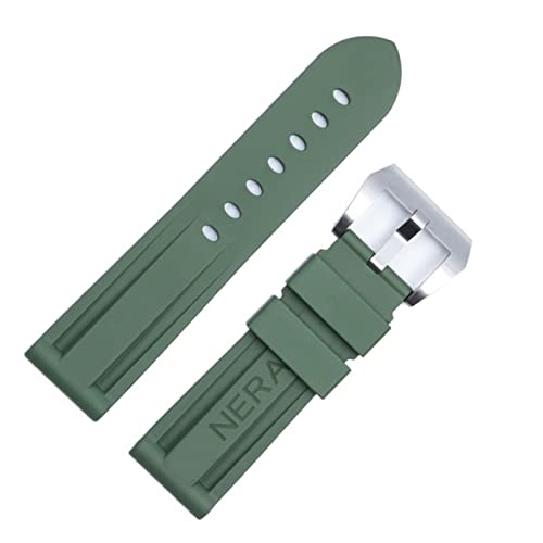 Bracelet de montre en caoutchouc fluoré 22mm 24mm étanche Panerai