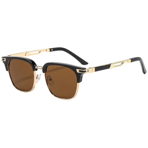 Lunettes de soleil homme résistantes aux UV monture métallique punk
