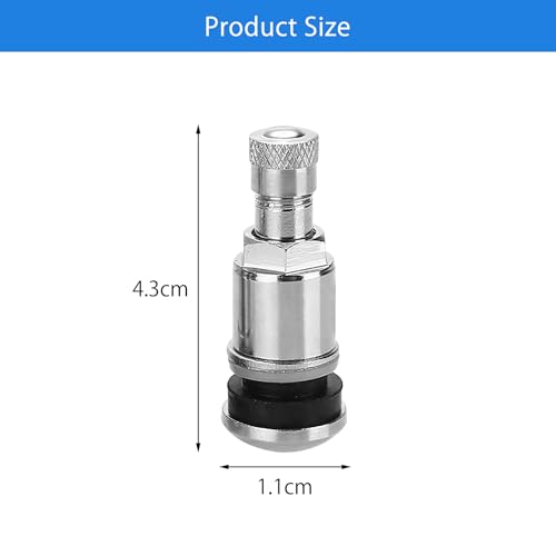 ZMDMAH 8pcs Autoventile, Silber Reifenventil, Metallventile für Alufelgen, Autoreifen Ventil Autoreifen, Ventileinsatz Auto Ventile, Reifen Ventile Reifenventile Pkw Universal Felgenventile 11,3 mm
