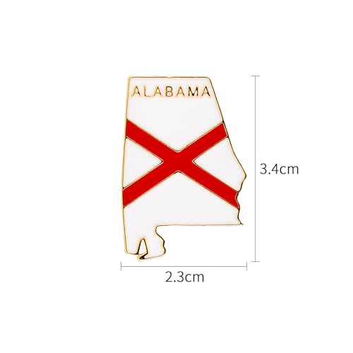 Image of State Shaped Map Lapel Metal Pin Enamel Brooch Keepsake Beautifully Designed for Backpack Hat