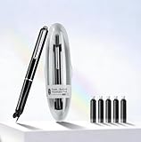 Retractable Fountain Pen Set, Click Fountain Pen Fine Nib, Capless Fountain Pen, Click-to-Write Pen with 5 Black Ink Cartridges, for Writing Journaling Sketching Drawing Calligraphy