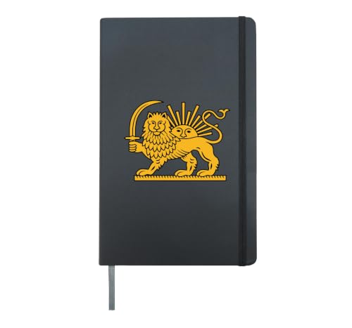 Iran Flag Lion and Sun Iranian Shir o Khorshid Persian Pride Hardcover Journal, Black