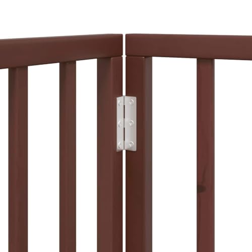 Vidaxl Cancello Cani Porta Pieghevole Marrone 9 Pannelli 450Cm Pioppo - 6