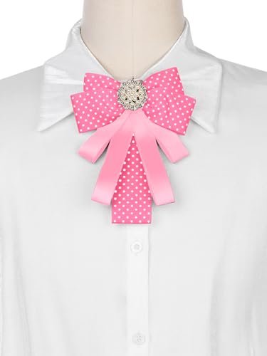 Image of Ribbon Polka Dots Bow Ties Cute Bowties for Women, Clip Fashion Collar Decoration