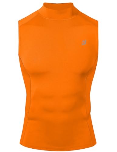 Roadbox Men's Sleeveless Turtleneck Compression Shirt, Athletic Tank Top