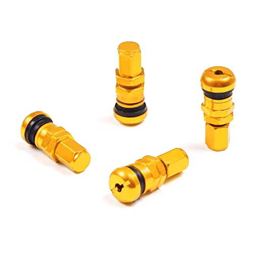 4 x Aluminium-Stielreifen für Reifen für PKWs, passend für die meisten Autos, 4 Farben Reifen