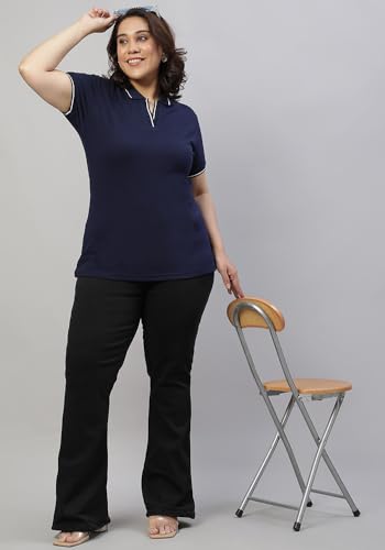 Image of Wear Your Opinion Women's Plus Size Tipped Collar Neck Polo Tshirt
