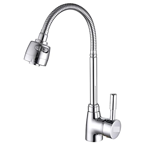 Grifo mezclador de latón para cocina grifos de fregadero cromados con agua fría y caliente 2